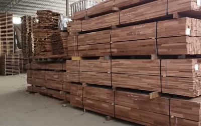 Sawn timber boards stacked at timber supplier Malaysia warehouse